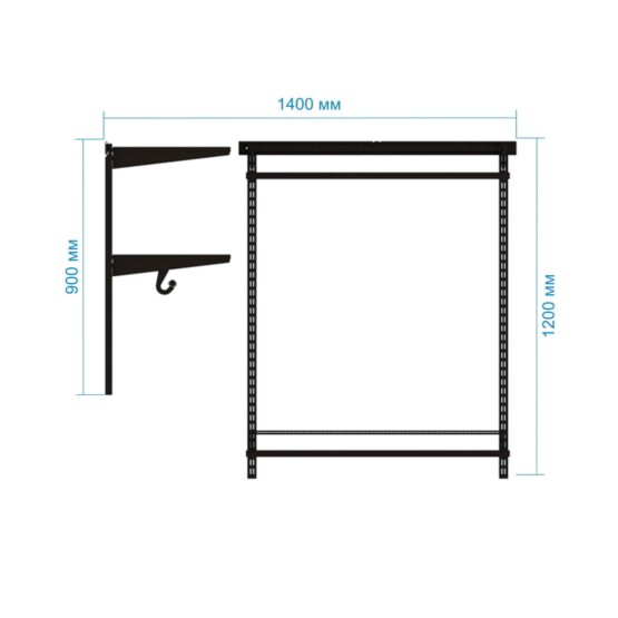 Гардеробная №18 - цвет Белый, Окрашенная сталь, Угловая, 94х140х200, 140x94x200, Гардеробная, Прихожая 5 Гардеробные комнаты на заказ - изготовление и продажа гардеробных, шкафов, дверей гардеробные,гардеробная,гардеробная система,гардеробная комната,гардеробная на заказ,гардеробная купить,двери в гардеробную