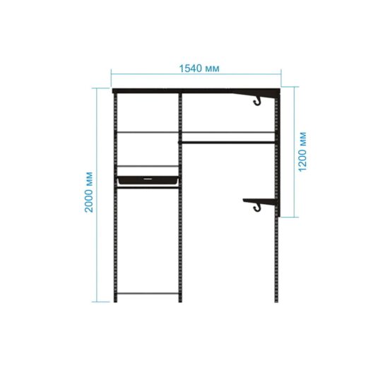 Гардеробная №19 - цвет Белый, Окрашенная сталь, Угловая, 140x154x200, 154x140x200, Гардеробная, Прихожая 4 Гардеробные комнаты на заказ - изготовление и продажа гардеробных, шкафов, дверей гардеробные,гардеробная,гардеробная система,гардеробная комната,гардеробная на заказ,гардеробная купить,двери в гардеробную