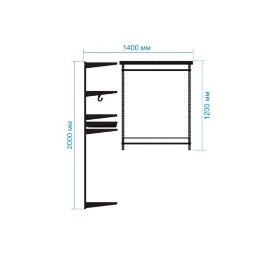 Гардеробная №19 - цвет Серый: Угловая гардеробная №19, серая, Прихожая, Окрашенная сталь, 140x154x200, 154x140x200, глубина 45 см, посещаемость 200, идеальное решение для вашей гардеробной комнаты 5 Гардеробные комнаты на заказ - изготовление и продажа гардеробных, шкафов, дверей гардеробные,гардеробная,гардеробная система,гардеробная комната,гардеробная на заказ,гардеробная купить,двери в гардеробную