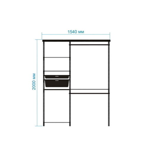 Гардеробная №2 - цвет Белый, Окрашенная сталь, Прямая, 154x45x200, Гардеробная, Прихожая 4 Гардеробные комнаты на заказ - изготовление и продажа гардеробных, шкафов, дверей гардеробные,гардеробная,гардеробная система,гардеробная комната,гардеробная на заказ,гардеробная купить,двери в гардеробную