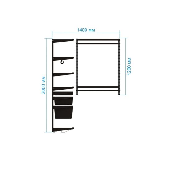 Гардеробная №21 - цвет Серый | Угловая | Ширина 1860, Высота 2000, Глубина 450 | Венге отделка | Идеальное решение для вашей прихожей 6 Гардеробные комнаты на заказ - изготовление и продажа гардеробных, шкафов, дверей гардеробные,гардеробная,гардеробная система,гардеробная комната,гардеробная на заказ,гардеробная купить,двери в гардеробную