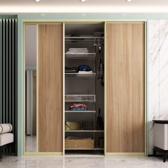 Гардеробная в нише и двери-купе «Зеленый Агат» 4 Гардеробные комнаты на заказ - изготовление и продажа гардеробных, шкафов, дверей гардеробные,гардеробная,гардеробная система,гардеробная комната,гардеробная на заказ,гардеробная купить,двери в гардеробную