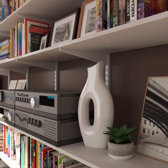 Стеллаж для книг и аппаратуры 3 Гардеробные комнаты на заказ - изготовление и продажа гардеробных, шкафов, дверей гардеробные,гардеробная,гардеробная система,гардеробная комната,гардеробная на заказ,гардеробная купить,двери в гардеробную