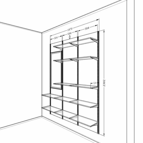 Настенное зеркало с полками ARISTO - стильное и практичное решение для вашего дома. Изящная узкая алюминиевая рама черного или белого цвета с деревянным декором придают зеркалу элегантный вид. Размеры зеркала 190x45x240 см, а толщина составляет 4 мм. Зеркало покрыто защитной пленкой для долговечности. В ассортименте представлены полки различных размеров из ЛДСП Egger. Это настенное зеркало идеально подходит для гостиной, прихожей, спальни и других помещений 4 Гардеробные комнаты на заказ - изготовление и продажа гардеробных, шкафов, дверей гардеробные,гардеробная,гардеробная система,гардеробная комната,гардеробная на заказ,гардеробная купить,двери в гардеробную