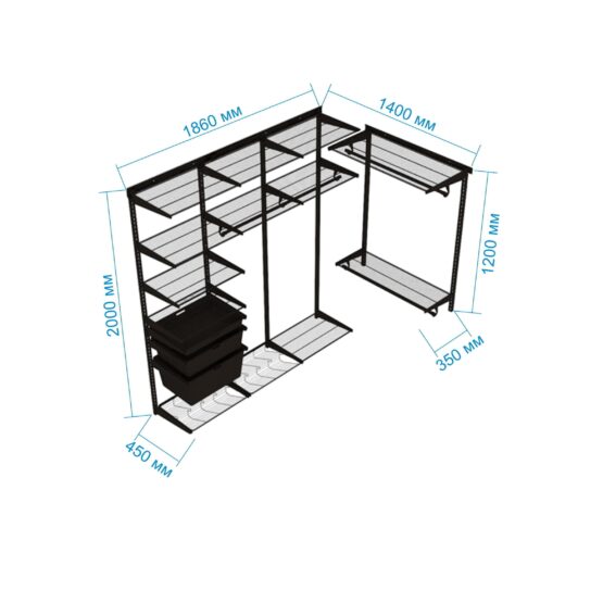Гардеробная №22 - цвет Серый 3 Гардеробные комнаты на заказ - изготовление и продажа гардеробных, шкафов, дверей гардеробные,гардеробная,гардеробная система,гардеробная комната,гардеробная на заказ,гардеробная купить,двери в гардеробную