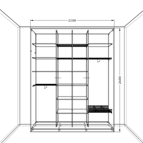 Шкаф-купе зеркальный в комнату подростка 3 Гардеробные комнаты на заказ - изготовление и продажа гардеробных, шкафов, дверей шкафы