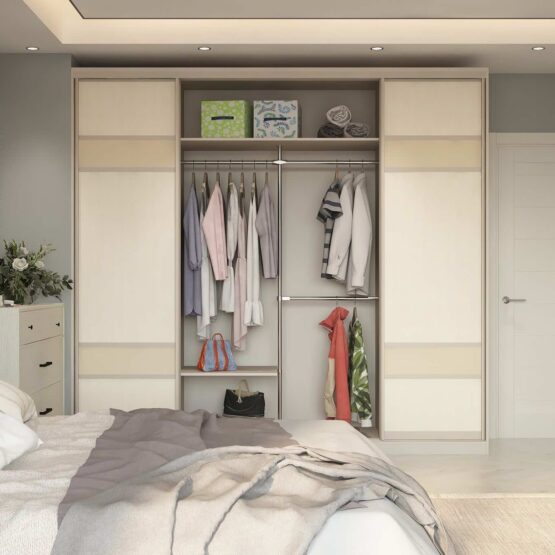 Шкаф-купе для спальни «Ванильный кашемир» - идеальное решение для вашей спальни. С его помощью вы сможете организовать пространство и хранить вещи с комфортом. Шкаф-купе имеет размеры 260x65x240 см, что позволяет вместить все необходимые вещи. Двери-купе с профилем «С» цвета «Ванильный кашемир» придают шкафу элегантный и стильный вид. Тактильное покрытие Soft touch добавляет изделию изысканности. Внутри шкафа есть полки и выдвижные ящики, которые помогут вам организовать пространство по своему усмотрению. Шкаф-купе выполнен из высококачественного материала и имеет длительный срок службы. Вы сможете выбрать материал и цвет изделия по своему вкусу и предпочтению. Этот шкаф идеально подойдет для спальни, гостиной или прихожей 3 Гардеробные комнаты на заказ - изготовление и продажа гардеробных, шкафов, дверей шкафы