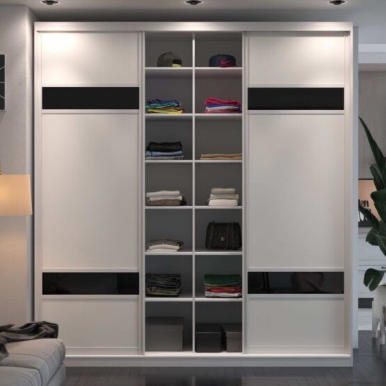 Шкаф-купе черно-белый Fusion 4в1: идеальное решение для зонирования и дополнительного пространства в вашей квартире 3 Гардеробные комнаты на заказ - изготовление и продажа гардеробных, шкафов, дверей шкафы