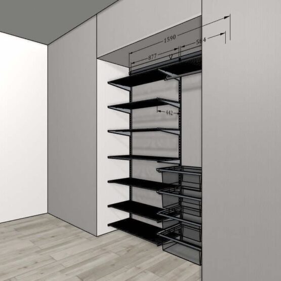 Шкаф-купе NOVA – цвет White base-Bianco (Белый базовый-Бьянко) 160x65x240 см. Современный стиль, функциональность и комфорт. Индивидуальное изготовление под каждый проект. Простая геометрия, минималистичный дизайн. Внутреннее наполнение на выбор: сетчатые стальные полки и корзины ARISTO или ЛДСП полки и выдвижные ящики. Белый матовый цвет подчеркивает стиль и гармонию. Подходит для гардеробной, гостиной, детской, прихожей и спальни 4 Гардеробные комнаты на заказ - изготовление и продажа гардеробных, шкафов, дверей шкафы