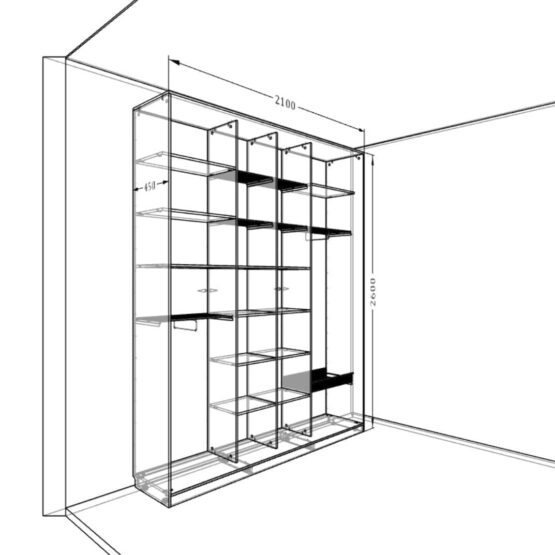 Шкаф-купе зеркальный в комнату подростка 4 Гардеробные комнаты на заказ - изготовление и продажа гардеробных, шкафов, дверей купе