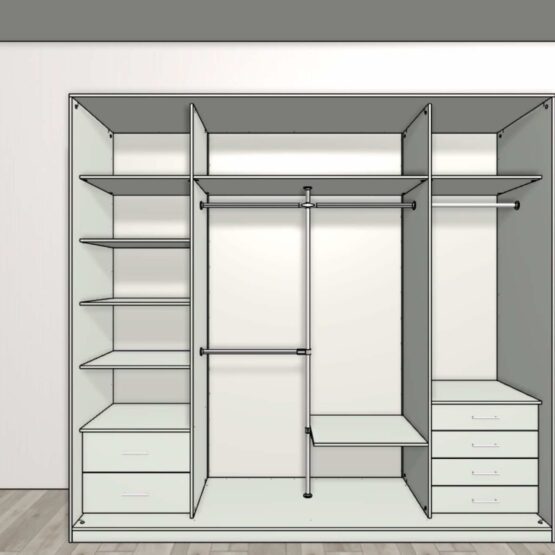 Шкаф-купе для спальни «Ванильный кашемир» - идеальное решение для вашей спальни. С его помощью вы сможете организовать пространство и хранить вещи с комфортом. Шкаф-купе имеет размеры 260x65x240 см, что позволяет вместить все необходимые вещи. Двери-купе с профилем «С» цвета «Ванильный кашемир» придают шкафу элегантный и стильный вид. Тактильное покрытие Soft touch добавляет изделию изысканности. Внутри шкафа есть полки и выдвижные ящики, которые помогут вам организовать пространство по своему усмотрению. Шкаф-купе выполнен из высококачественного материала и имеет длительный срок службы. Вы сможете выбрать материал и цвет изделия по своему вкусу и предпочтению. Этот шкаф идеально подойдет для спальни, гостиной или прихожей 4 Гардеробные комнаты на заказ - изготовление и продажа гардеробных, шкафов, дверей купе