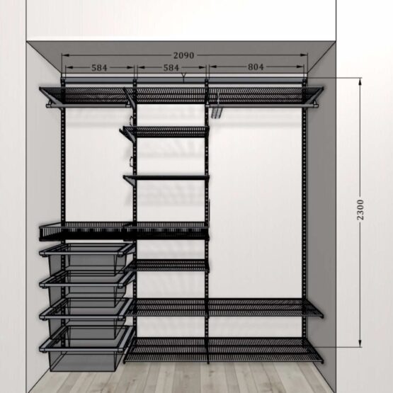 Гардеробная в нише и двери-купе «Зеленый Агат» 3 Гардеробные комнаты на заказ - изготовление и продажа гардеробных, шкафов, дверей шкафы-купе-на-заказ