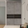 Корпусный шкаф-купе «Оникс серый» - стильное решение для вашей прихожей или гостиной. Размеры 160x65x260 см. Изготовлен из материала с прохладной матовой структурой поверхности, идеально гармонирующего с профилем «Серый жемчуг». Включает полки, выдвижные ящики и штанги для одежды. Двери выполнены из ЛДСП «Бетон Чикаго светло-серый» от EGGER с декором «Оникс серый». Индивидуальное наполнение шкафа под каждый проект 5 Гардеробные комнаты на заказ - изготовление и продажа гардеробных, шкафов, дверей Корпусный шкаф-купе