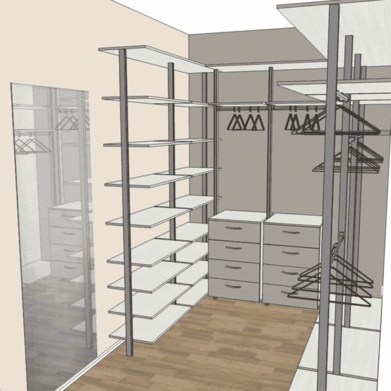 Гардеробная система Витра цвет Алюминий