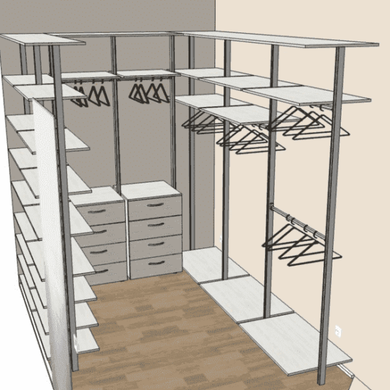 Гардеробная система Витра цвет Алюминий