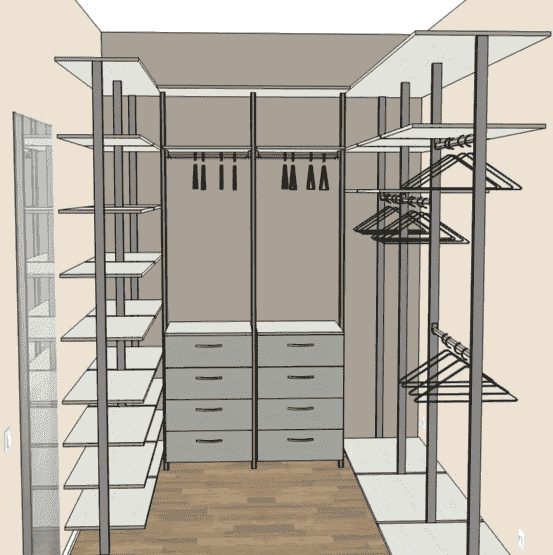 Гардеробная система Витра цвет Алюминий