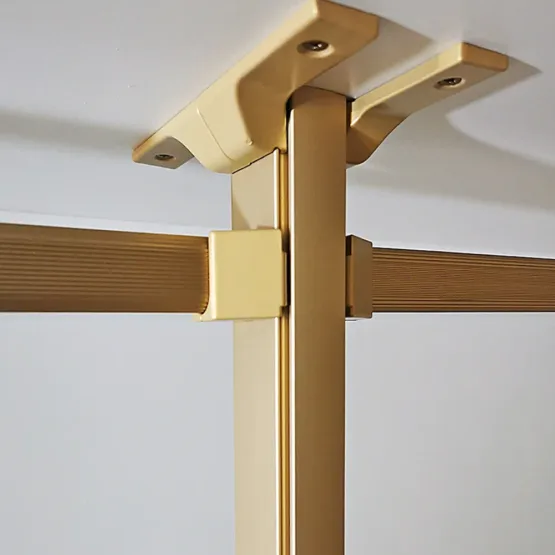 Гардеробнаям система на стойках из анодированного алюминия Stilos Gold фирмы EUREKA ITALIA 8 Гардеробные комнаты на заказ - изготовление и продажа гардеробных, шкафов, дверей Гардеробнаям система