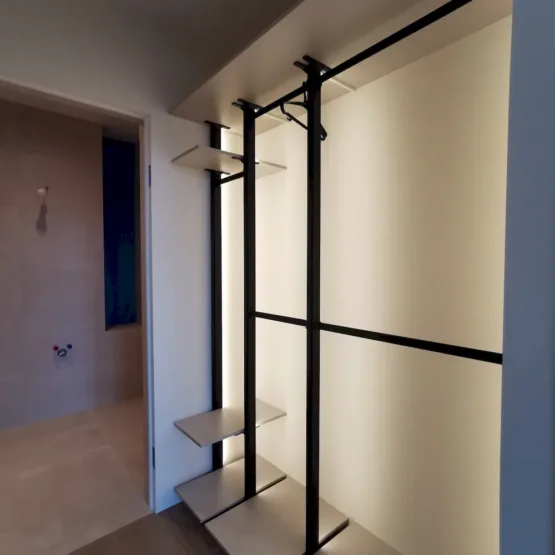 Гардеробная система STILOS ВLACK 5 Гардеробные комнаты на заказ - изготовление и продажа гардеробных, шкафов, дверей Гардеробная система