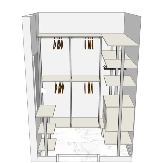 Детская Гардеробная (гардеробная система VITRA Alum) 7 Гардеробные комнаты на заказ - изготовление и продажа гардеробных, шкафов, дверей Детская Гардеробная