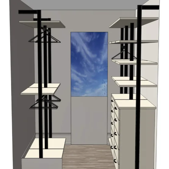 Гардеробная система на стойках Stilos Black 8 Гардеробные комнаты на заказ - изготовление и продажа гардеробных, шкафов, дверей гардеробная,гардеробная система,гардеробная комната,шкаф гардеробная,гардеробная на заказ,гардеробная купить,двери в гардеробную,гардеробные москва