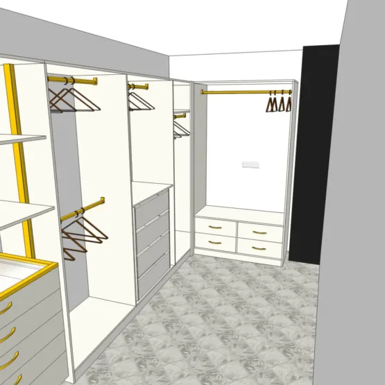 Гардеробнаям система на стойках из анодированного алюминия Stilos Gold фирмы EUREKA ITALIA 14 Гардеробные комнаты на заказ - изготовление и продажа гардеробных, шкафов, дверей Гардеробнаям система