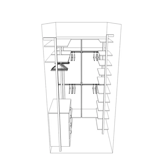 Гардеробная система на стойках Vitra Black 11 Гардеробные комнаты на заказ - изготовление и продажа гардеробных, шкафов, дверей Гардеробная система на стойках