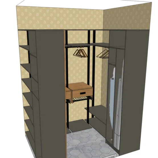 Гардеробная система VITRA Black из алюминиевых профилей 14 Гардеробные комнаты на заказ - изготовление и продажа гардеробных, шкафов, дверей Гардеробная система VITRA Black из алюминиевых профилей