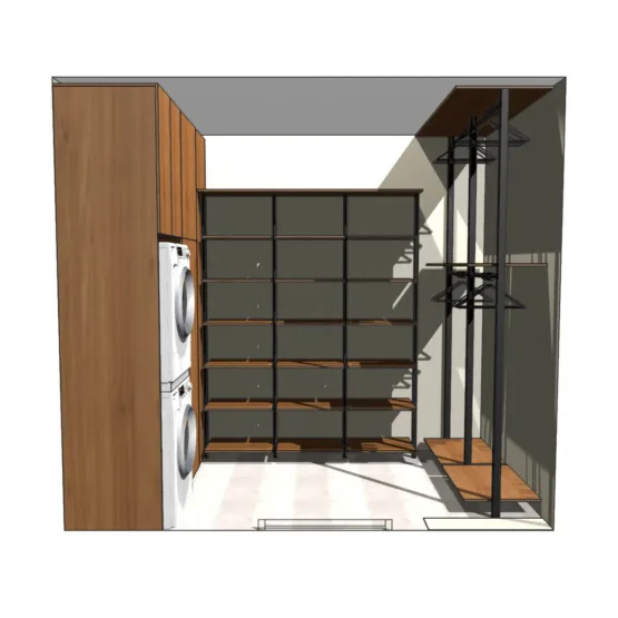 Гардеробная система  - Постирочная 14 Гардеробные комнаты на заказ - изготовление и продажа гардеробных, шкафов, дверей Гардеробная система  VITRA - Постирочная