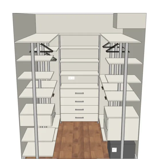 Гардеробная система для Мастер Гардеробной VITRA Alum 8 Гардеробные комнаты на заказ - изготовление и продажа гардеробных, шкафов, дверей гардеробная система