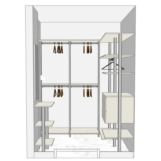 Детская Гардеробная (гардеробная система VITRA Alum) 5 Гардеробные комнаты на заказ - изготовление и продажа гардеробных, шкафов, дверей Детская Гардеробная