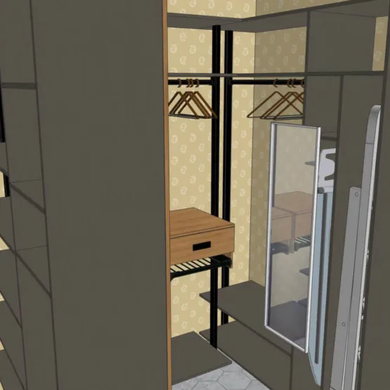 Гардеробная система VITRA Black из алюминиевых профилей 11 Гардеробные комнаты на заказ - изготовление и продажа гардеробных, шкафов, дверей Гардеробная система VITRA Black из алюминиевых профилей