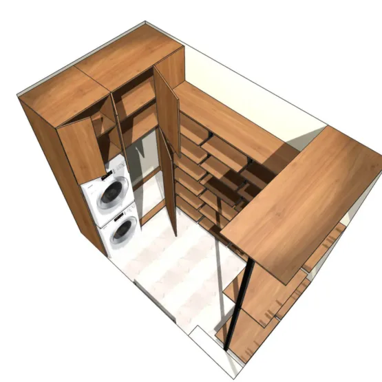 Гардеробная система  - Постирочная 12 Гардеробные комнаты на заказ - изготовление и продажа гардеробных, шкафов, дверей Гардеробная система  VITRA - Постирочная