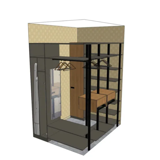 Гардеробная система VITRA Black из алюминиевых профилей 10 Гардеробные комнаты на заказ - изготовление и продажа гардеробных, шкафов, дверей Гардеробная система VITRA Black из алюминиевых профилей