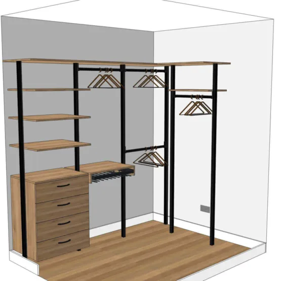 Гардеробная система храения Vitra Black 001: 10 Гардеробные комнаты на заказ - изготовление и продажа гардеробных, шкафов, дверей Гардеробная Создать