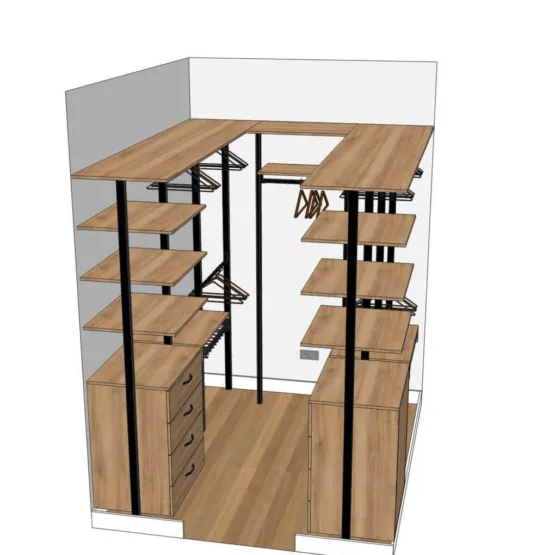 Гардеробная система храения Vitra Black 001: 12 Гардеробные комнаты на заказ - изготовление и продажа гардеробных, шкафов, дверей Гардеробная Создать