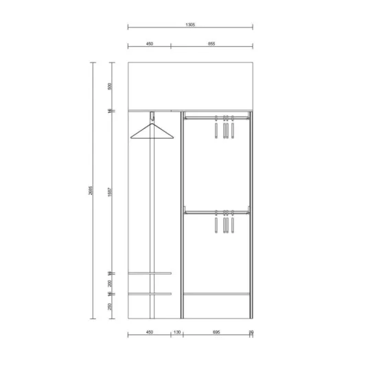 Открытая гардеробная система хранения из тёплого дерева и металла 7 Гардеробные комнаты на заказ - изготовление и продажа гардеробных, шкафов, дверей Гардероб и прихожая - уютное и функциональное пространство для хранения одежды и аксессуаров.