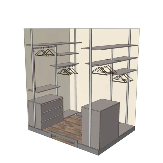 гардеробный шкаф с системой slim