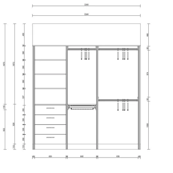 Гардеробная система храения Vitra Black 001: 7 Гардеробные комнаты на заказ - изготовление и продажа гардеробных, шкафов, дверей Удобная гардеробная Vitra Black с практичной системой хранения для вещей.