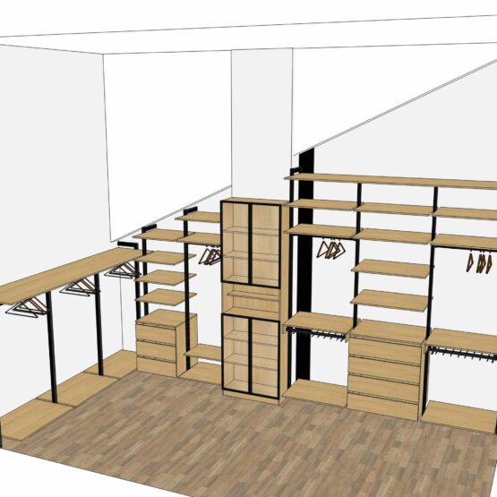 гардеробная Stilos Black из алюминиевых профилей итальянской фирмы Eureka