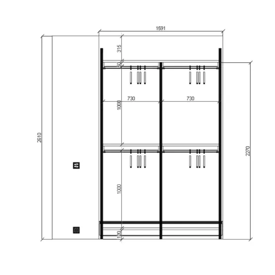 Гардеробная система на стойках Stilos Black 5 Гардеробные комнаты на заказ - изготовление и продажа гардеробных, шкафов, дверей гардеробная система на стойках Stilos Black 2