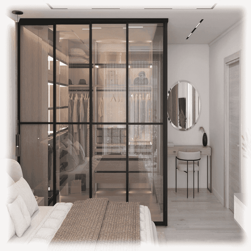 гардеробные перегородки раздвижные