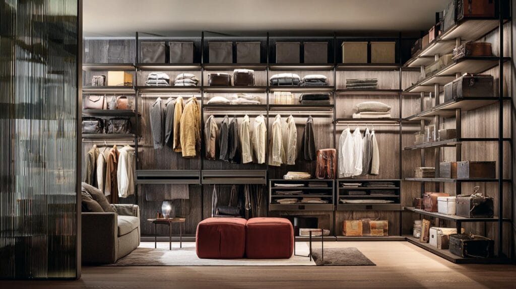 Что объединяет полки, вешала, комоды и боксы в современной гардеробной системе? Открытые гардеробные системы