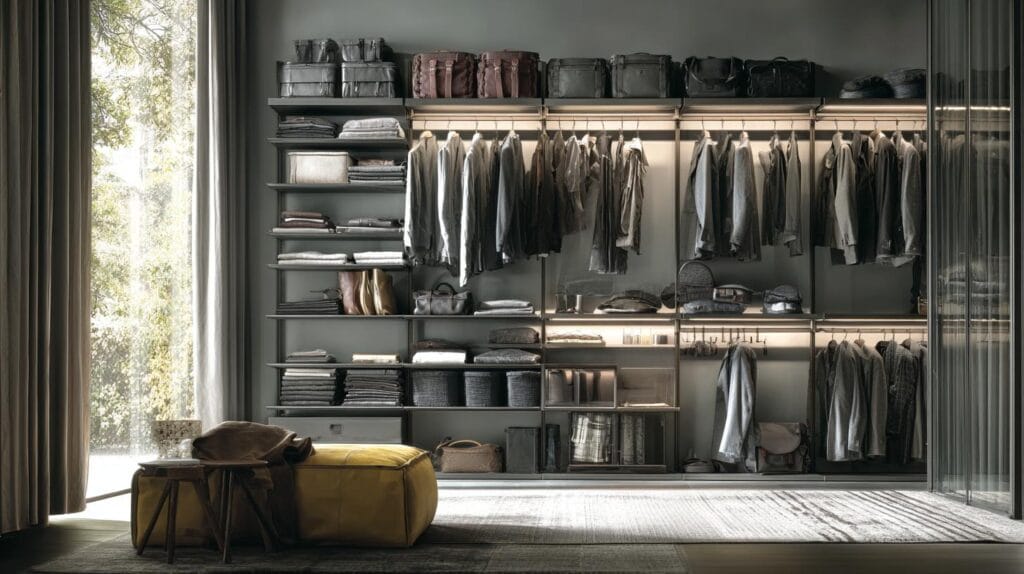 Практичность открытых гардеробных систем - Быстрее и Удобнее собираться. Так открытая гардеробная система меняет утро и пространство 8 Гардеробные комнаты на заказ - изготовление и продажа гардеробных, шкафов, дверей Открытая гардеробная система