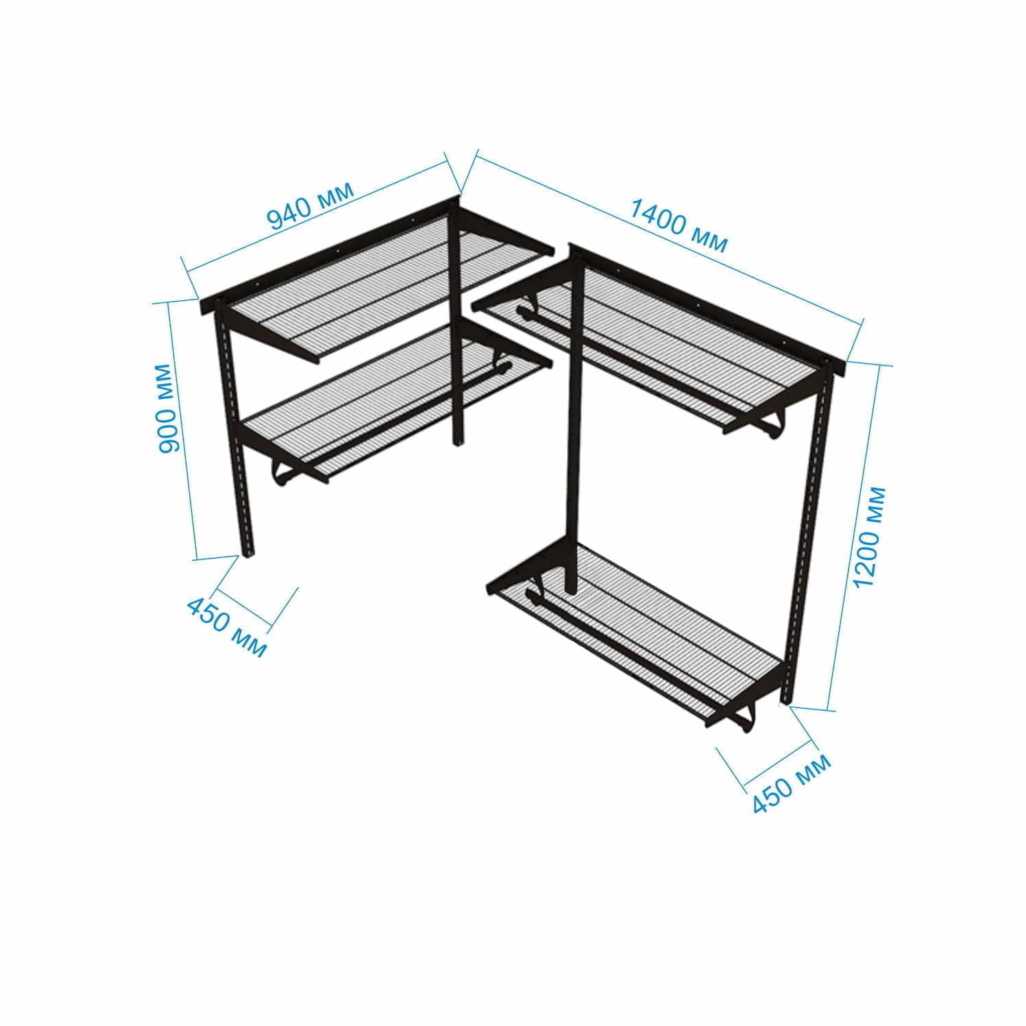 Гардеробная система Gardie угловая
