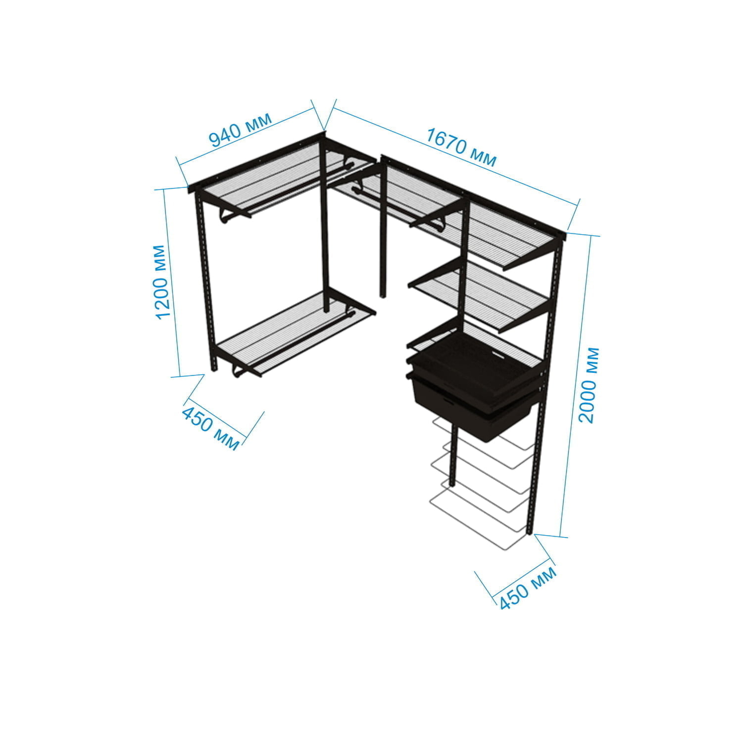 Гардеробная система Gardie для компактных пространств