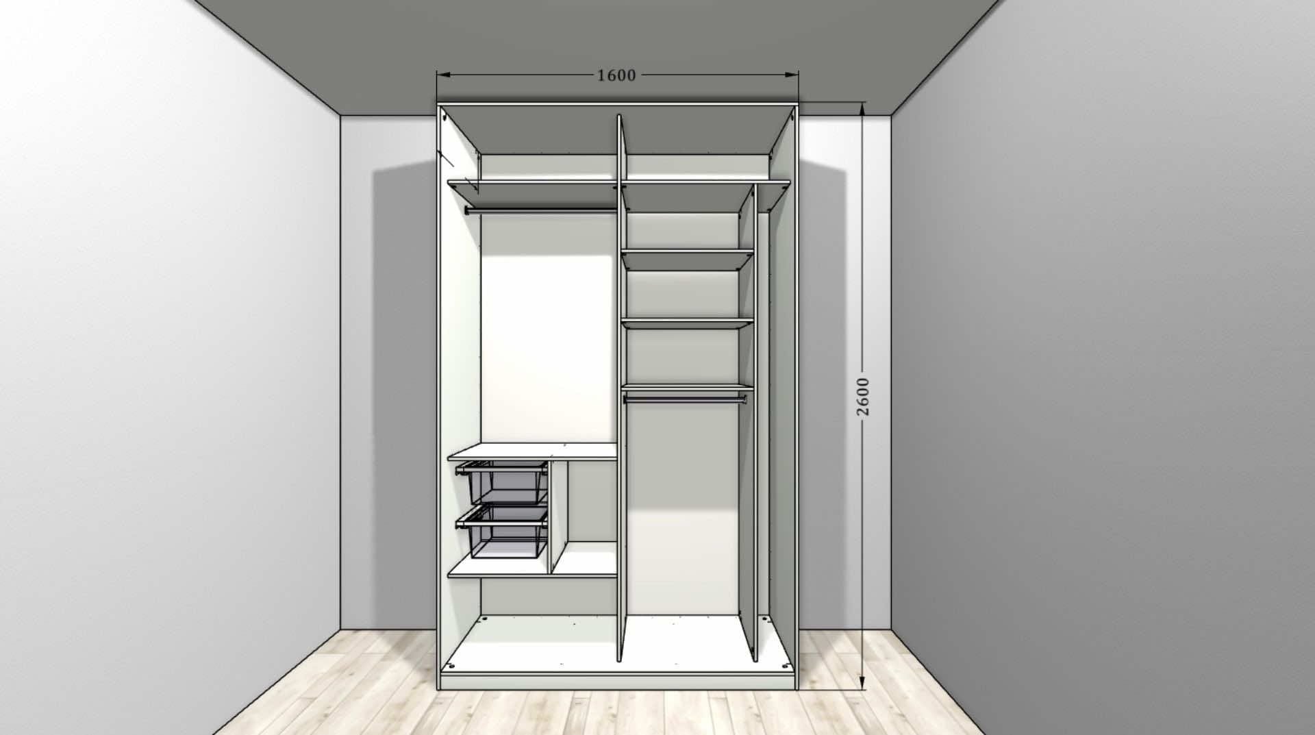 Шкаф со складными дверями в нише для гардеробной