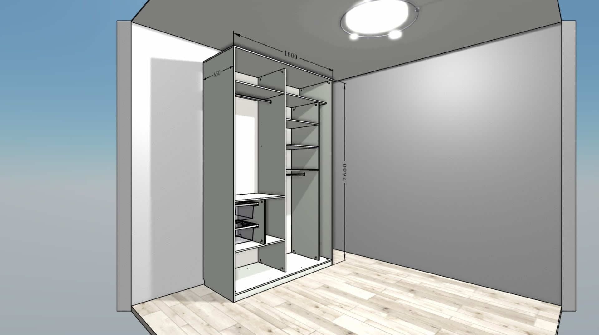 Шкаф со складными дверями в нише для гардеробной