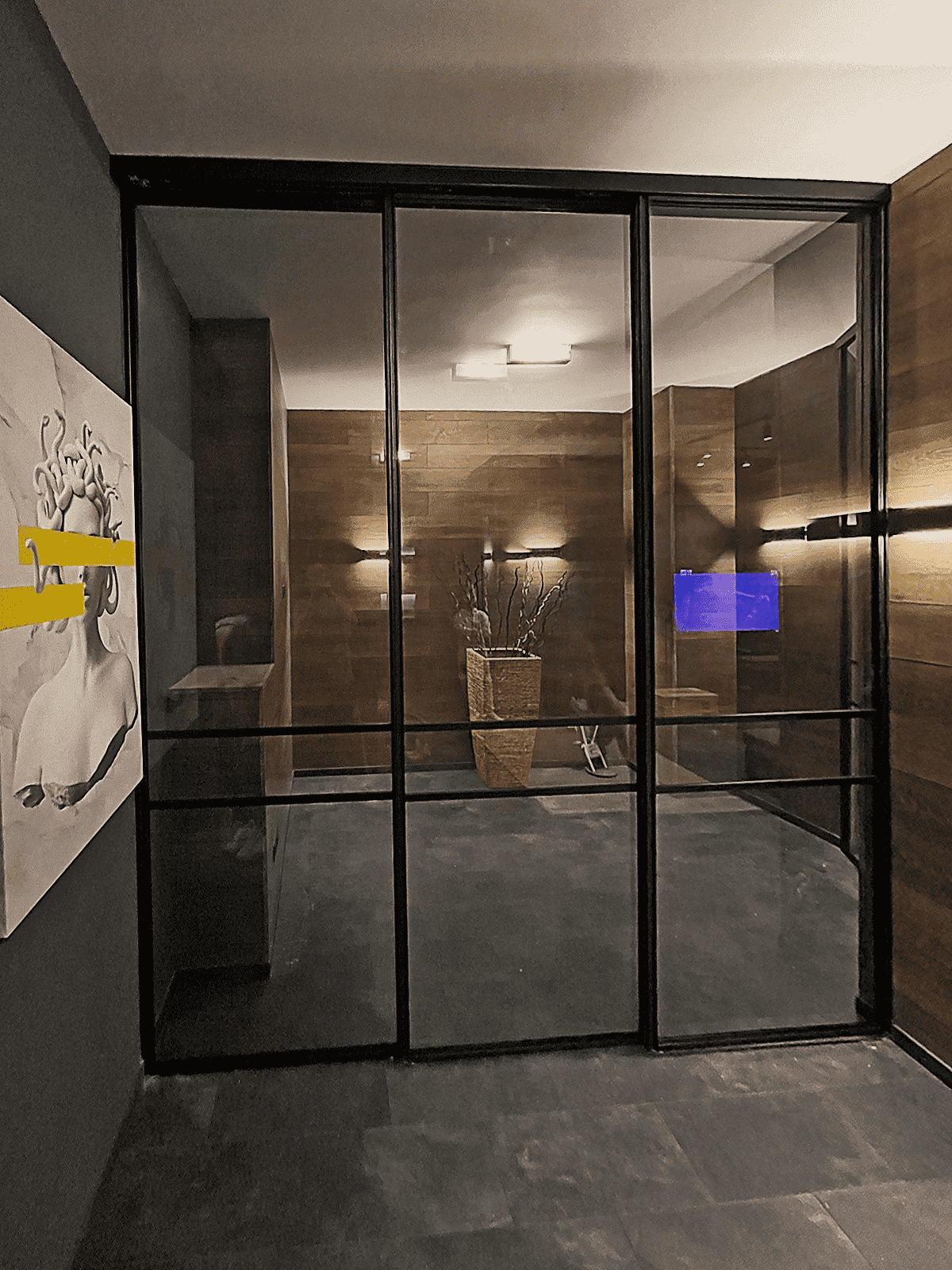 Стеклянные двери в гардеробную комнату