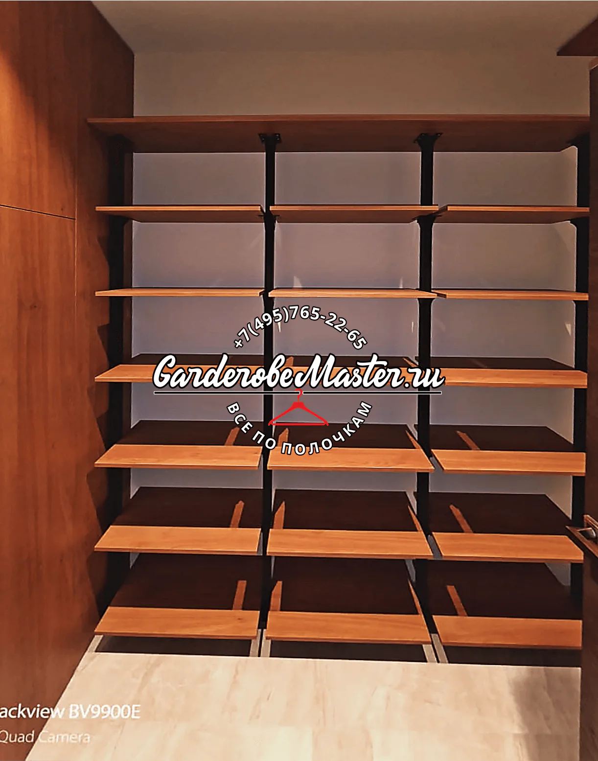 Угловая открытая Гардеробная система Vitra Black из анодированного алюминия и ЛДСП EGGER