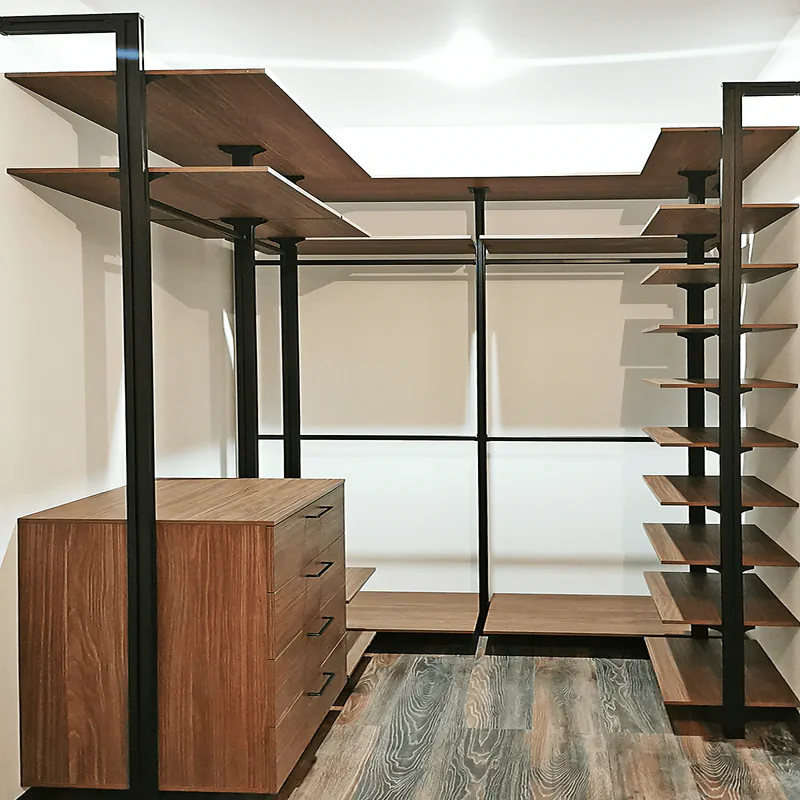 Гардеробная система Vitra Black из алюминия и лдсп с индивидуальным дизайном